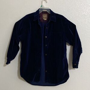 AMI Women’s Velvet Navy Button Down Shirt Size S